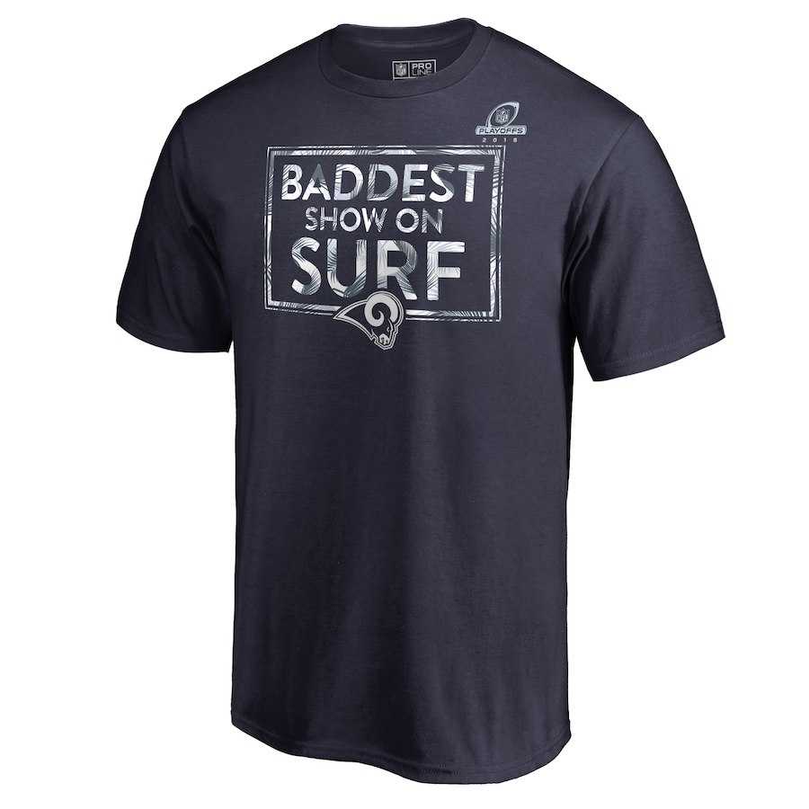 Men's Rams Navy 2018 NFL Playoffs Baddest Show On Surf T-Shirt,We sell and wholesale Men's Rams Navy 2018 NFL Playoffs Baddest Show On Surf T-Shirt on line form chian!